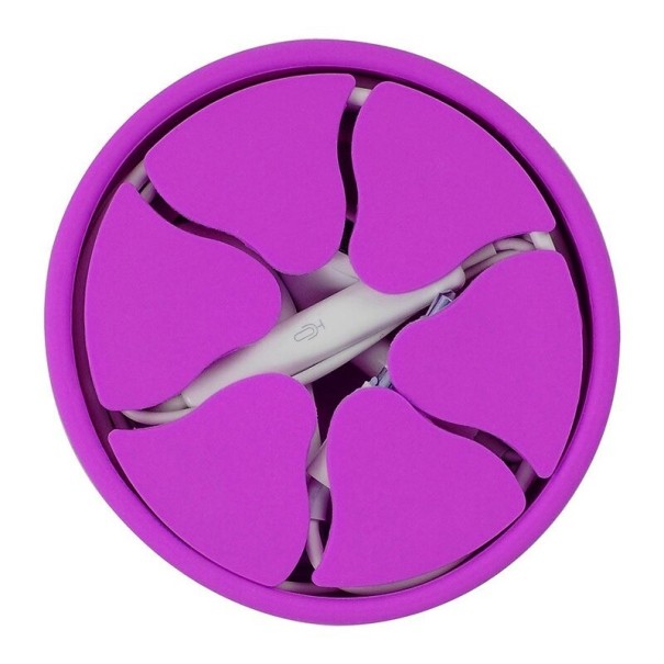 Organizador de auriculares morado