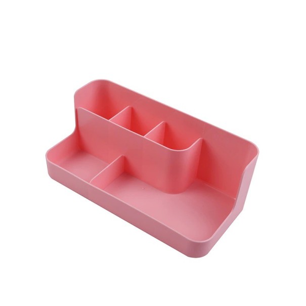 Organizador de cosméticos de plástico rosa