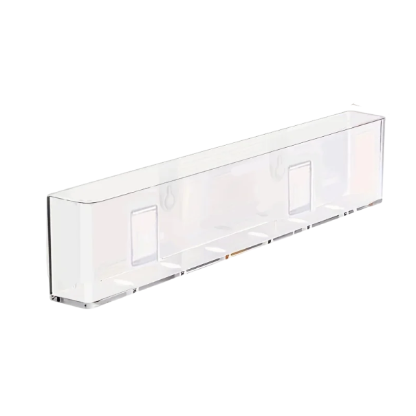 Organizador de parede transparente para livros 25 x 15 x 10 cm Autocolante sem perfuração Suporte de parede em PET Prateleira de armazenamento 1