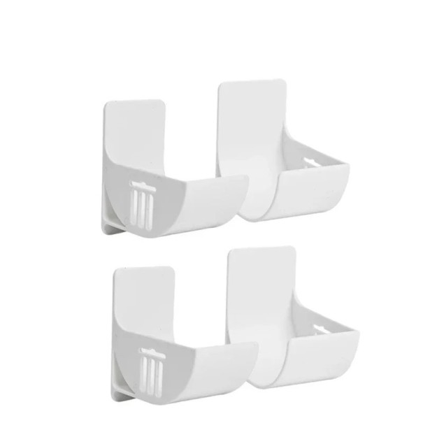 Organizador de plástico adhesivo para bolsas de basura, bandeja práctica para cocina y baño, fácil de instalar, 2 pares 1