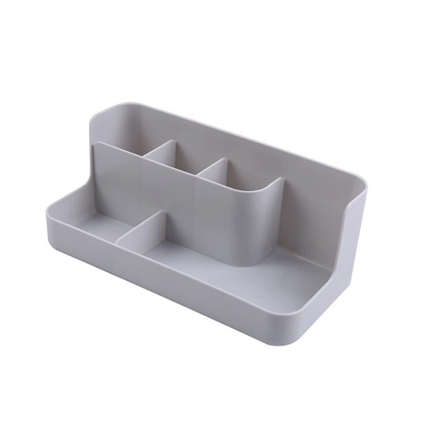 Organizador de plástico para cosméticos cinzento