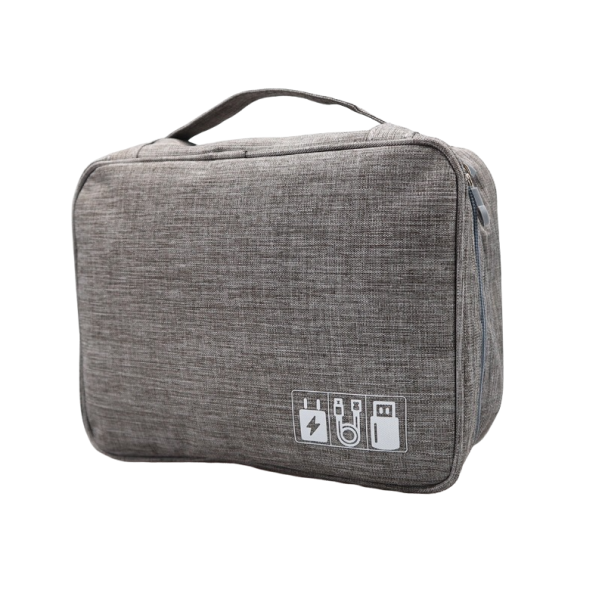 Organizador de viaje para dispositivos electrónicos gris