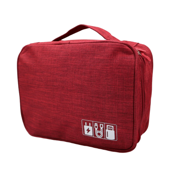 Organizador de viaje para dispositivos electrónicos rojo
