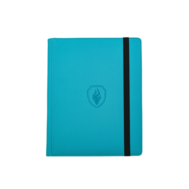 Organizator de carduri cu închidere elastică 32 x 25,5 x 3 cm husă PU organizator pentru carduri de colecție și carduri de joc albastru deschis