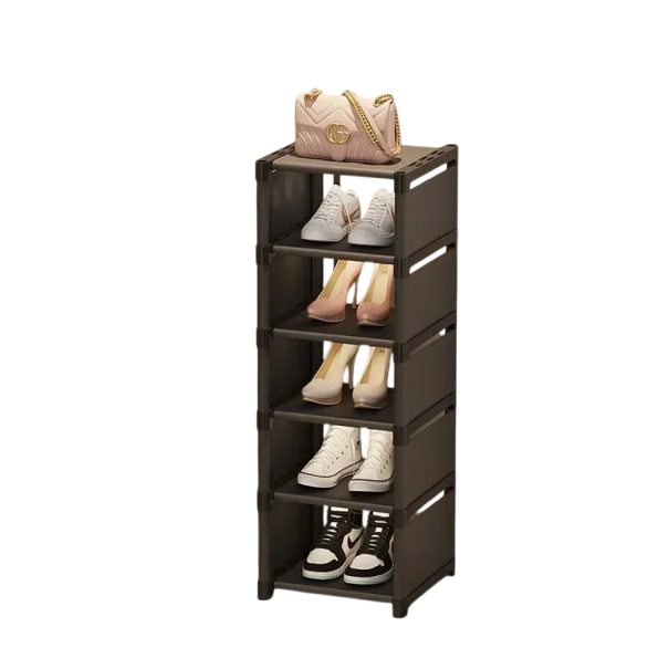 Organizator de pantofi multistrat reglabil Suport practic cu rafturi care economisesc spațiu Design modern Dimensiuni 107x27x26 cm negru