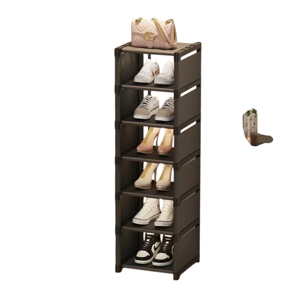 Organizator de pantofi multistrat reglabil Suport practic cu rafturi care economisesc spațiu Design modern Dimensiuni 107x27x26 cm negru