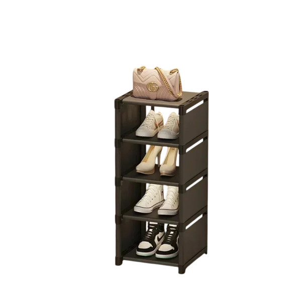 Organizator de pantofi multistrat reglabil Suport practic cu rafturi care economisesc spațiu Design modern Dimensiuni 73x27x26 cm negru