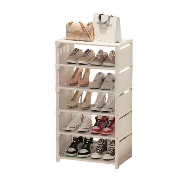 Organizator de pantofi multistrat reglabil Suport practic cu rafturi care economisesc spațiu Design modern Dimensiuni 90x42x26 cm alb