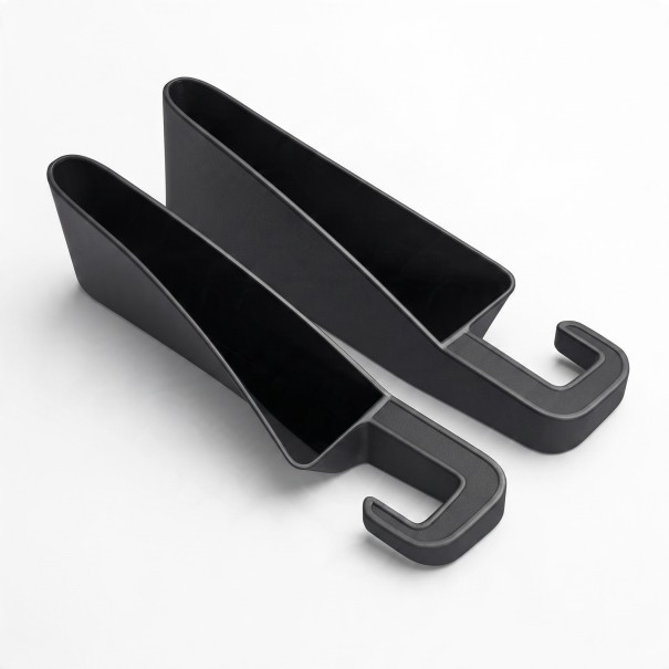 Organizator pentru spatiul dintre scaun si consola 2 bucati Design scurt 27,5 cm cu deschidere pentru cablul de incarcare TPE Negru Cutie 1