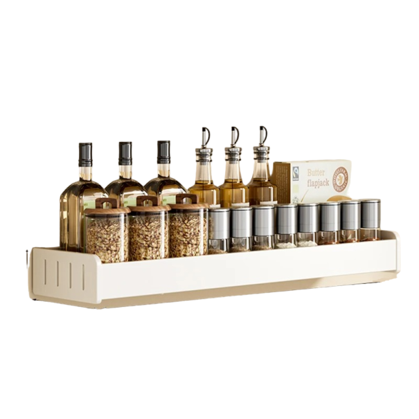 Organizzatore da parete per cucina Organizzatore per spezie Mensola da cucina Organizzatore multifunzionale 50 x 13,7 x 5,5 cm bianco