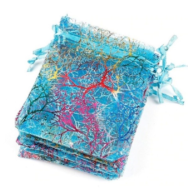 Organza Gift Bags 50 pcs blue XL