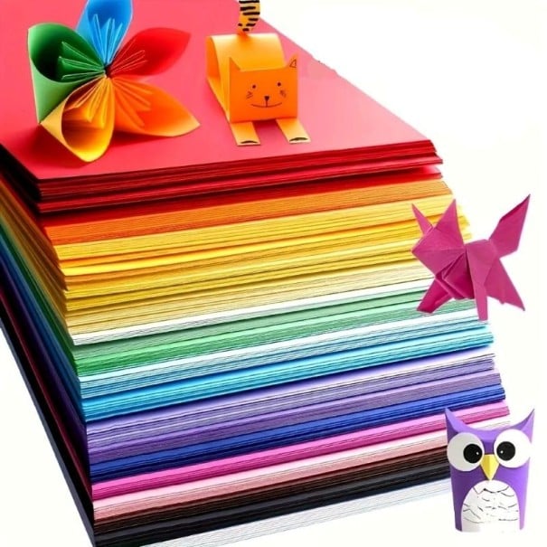 Origami papiere 100 listov cca 15 × 15 cm farebný mix papier na skladanie scrapbooking DIY tvorenie kancelárske použitie 1