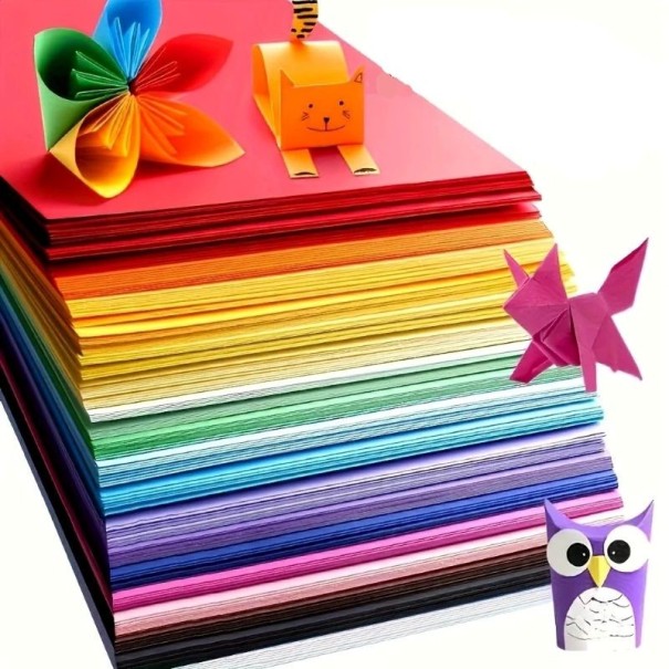 Origami papíry 100 listů cca 15 × 15 cm barevný mix papír pro skládání scrapbooking DIY tvoření kancelářské použití 1