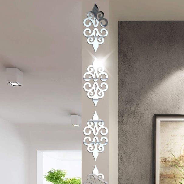 Ornamento adesivo da parete 10 pz argento