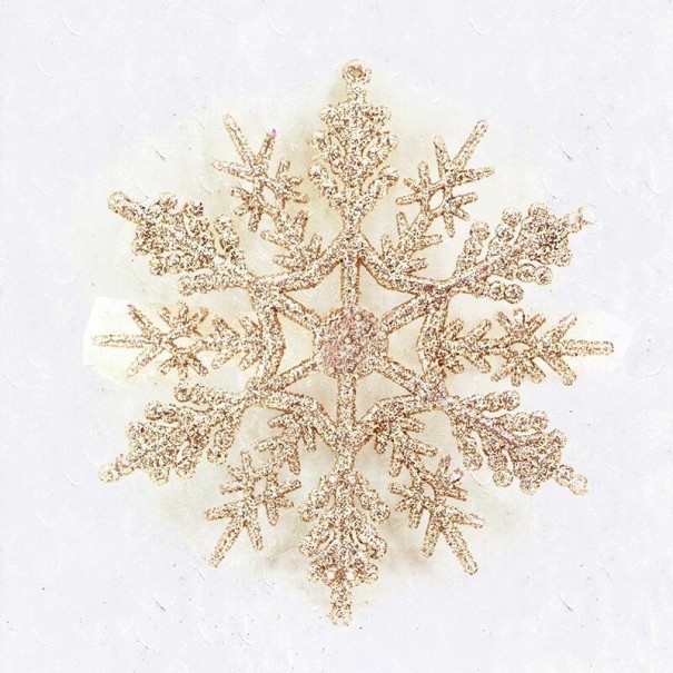 Ornamento de Natal floco 12 pcs dourado