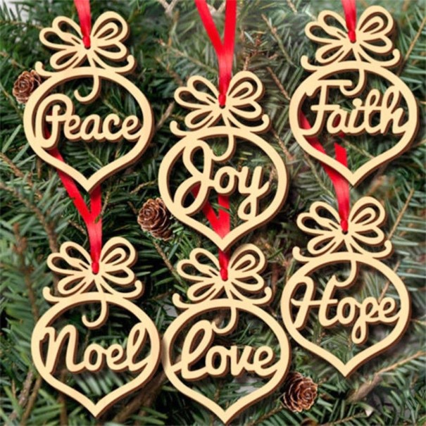 Ornements de Noël avec inscription 6 pcs 1