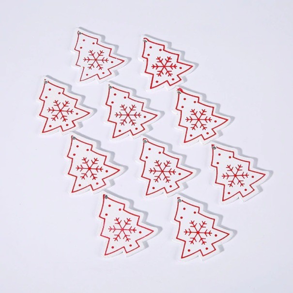 Ornements de Noël en bois 10 pcs C585 4