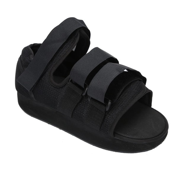 Orthopädischer Schuh nach der Operation mit Fußstütze Größe 40 bis 42 rutschfest und stabil mit Klettverschluss schwarz für die Rekonvaleszenz