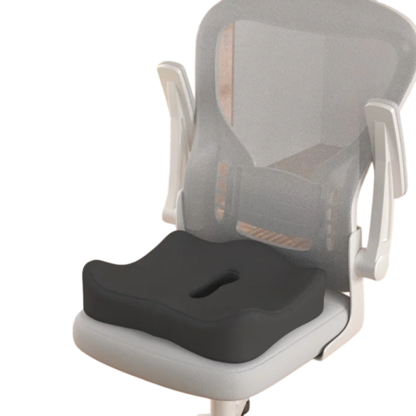 Orthopädisches Kissen für das Steißbein 40 x 33 x 4 cm aus Memory-Schaum Ergonomischer Sitz für Druckentlastung und Schmerzlinderung beim Sitzen schwarz