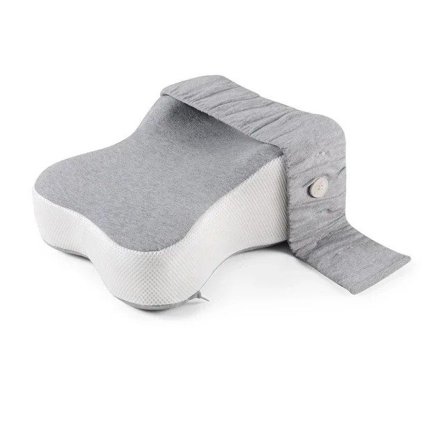 Ortopædisk pude mellem benene Memory foam Ergonomisk hofte- og rygstøtte Sidesover Åndbart Vaskbart betræk Lynlås og knap 25 x 35 x 13,5 cm 1
