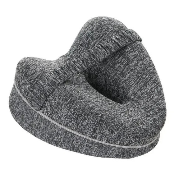 Ortopedický polštář mezi nohy s paměťovou pěnou Podpora kolen a kyčlí Lepší spánek Ergonomický design Zdravá poloha těla 25×23×13 cm šedá