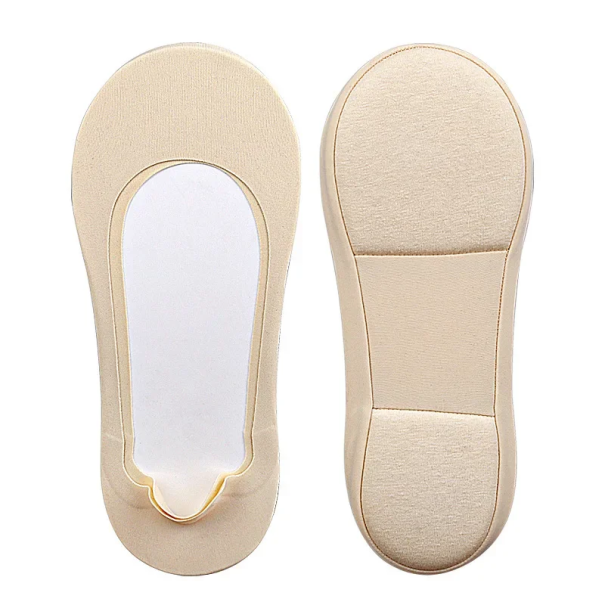 Ortopediska strumpor för skor mot hälsmärta och plantar fasciit Storlek 35-44 Silikonstöd för fotvalv Nylon Svamp beige