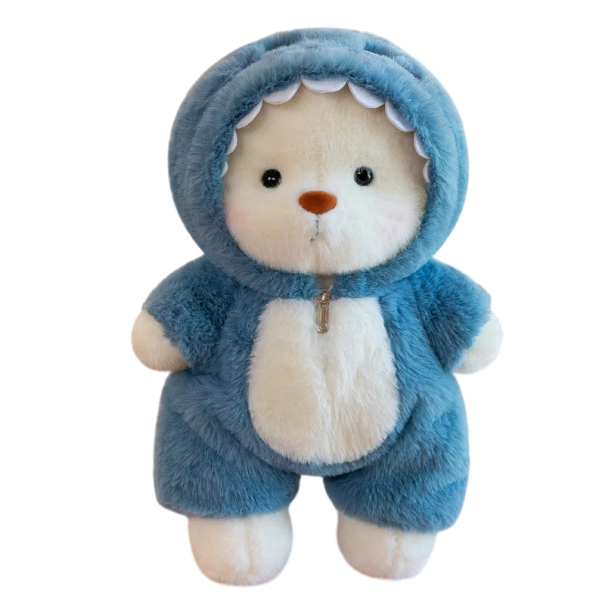 Osito de peluche 30 cm con disfraz de tiburón Juguete adorable de felpa y algodón PP Peluche suave para niños Decoración y regalo 1