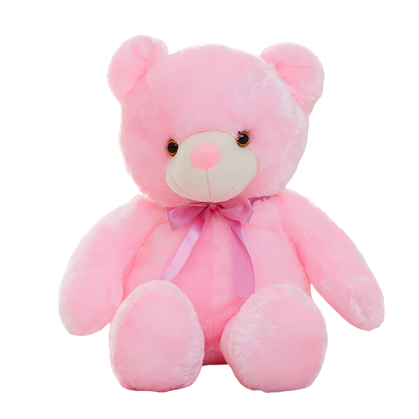 Osito de peluche con luz LED de 50 cm rosa