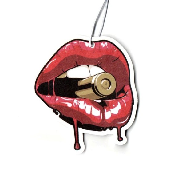 Osvěžovač vzduchu do auta přívěsek na zrcátko aromaterapie dekorace motiv červených rtů s nábojem závěsný doplněk 1