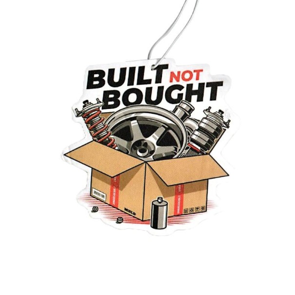 Osvěžovač vzduchu do auta přívěsek na zrcátko aromaterapie dekorace s nápisem BUILT NOT BOUGHT motiv autodílů závěsný doplněk 1