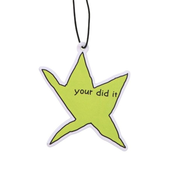 Osvěžovač vzduchu do auta závěsný hvězda s nápisem „your did it“ aromaterapie přívěsek zelený dekorace interiéru vozu 1