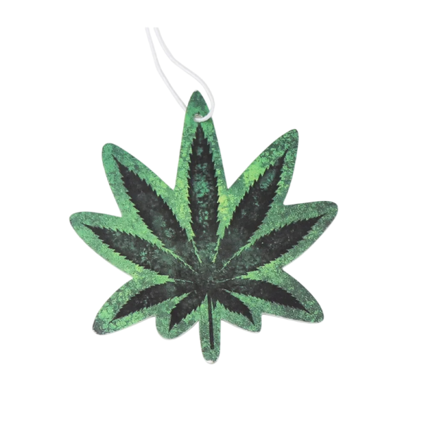 Osvěžovač vzduchu do auta závěsný na zpětné zrcátko motiv listu 9 × 8 cm pevné provedení zelený doplněk interiéru vozu 1