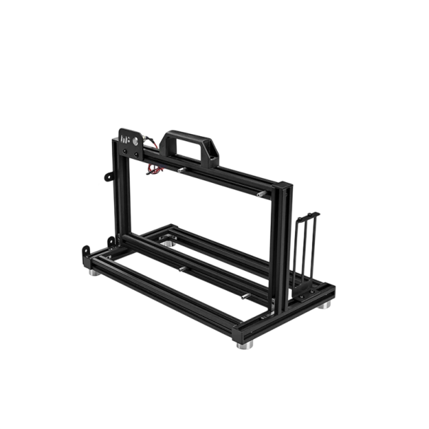 Otevřená ITX A4 počítačová skříň 36x20x20 cm hliníková černá open frame konstrukce pro mini PC sestavy a testovací použití 1