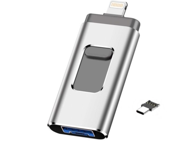 OTG-Flash-Laufwerk aus Metall silbern 4GB