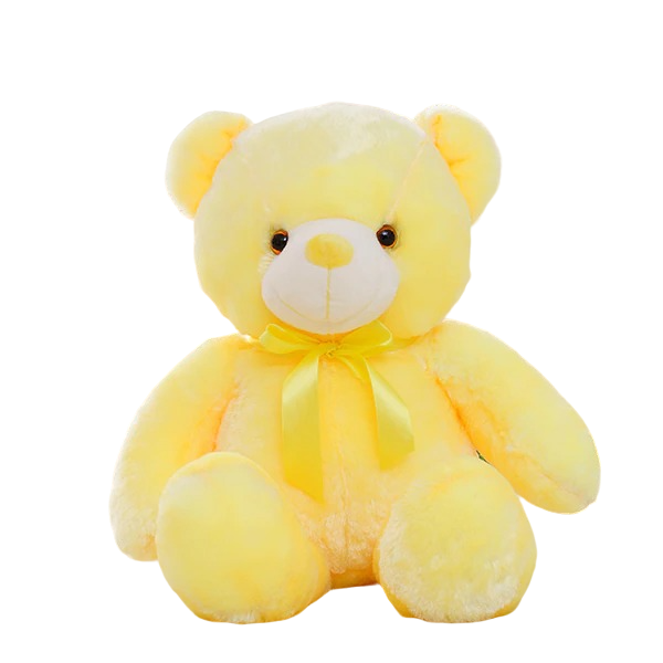 Ours en peluche lumineux LED 32 cm jaune