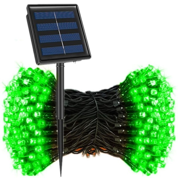 Outdoor LED String Light 13 m 120 LEDs with Solar Panel green