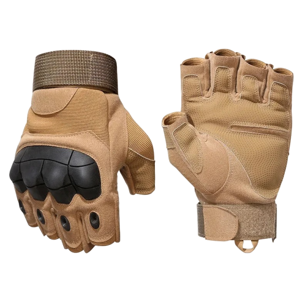 Outdoor tactische leger vingerloze handschoenen Vingerloze militaire handschoenen bruin L