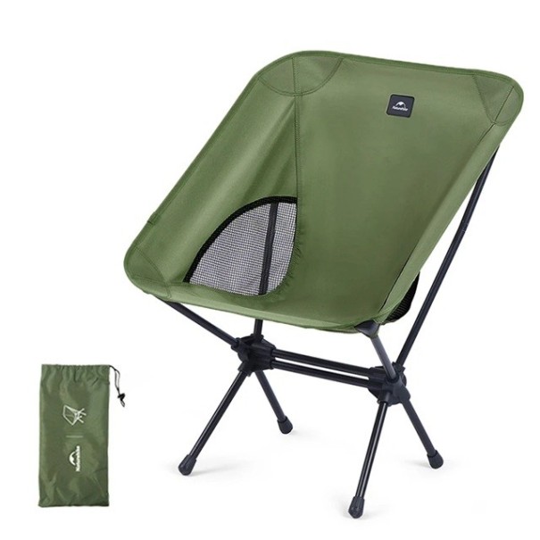 Outdoor ultraleichte faltbare Campingstuhl 54 x 67 x 62 cm Sitzhöhe 34 cm Tragfähigkeit 150 kg Polyester mit Netzgewebe Tragbarer Stuhl grün
