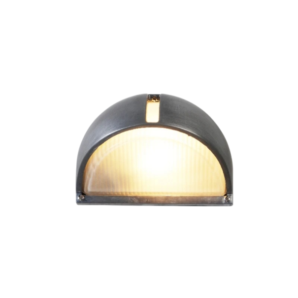 Outdoor Wall Half-Round Light Warm White 3000K 12 W E27 Base 22 x 15.5 x 12.5 cm Aluminium and Glass Dark Grey For Terrace and House Facade 1