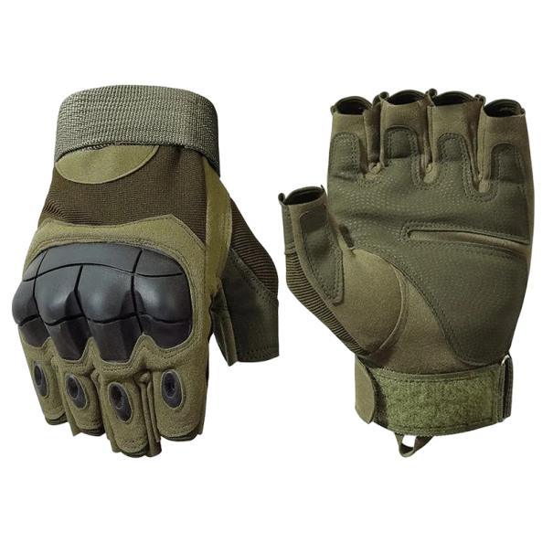Outdoorové taktické armádne rukavice bez prstov Bezprsté vojenské rukavice zelená L
