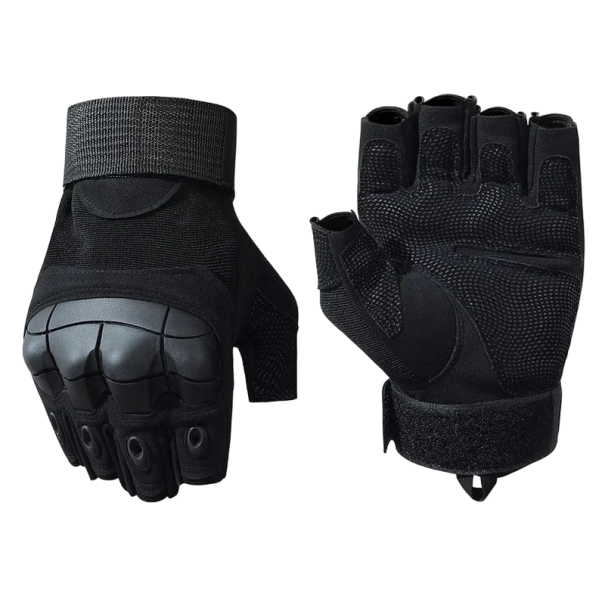 Outdoorové taktické armádní rukavice bez prstů Bezprsté vojenské rukavice černá XL