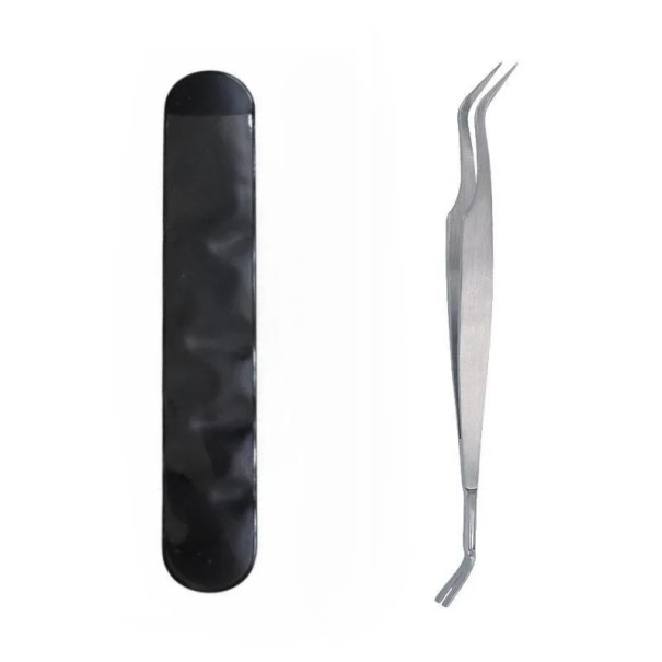 Outil 2 en 1 pour enlever les tiques 14 cm Pince professionnelle pour les humains et les animaux de compagnie Élimination des puces et des tiques Manipulation sécurisée argenté