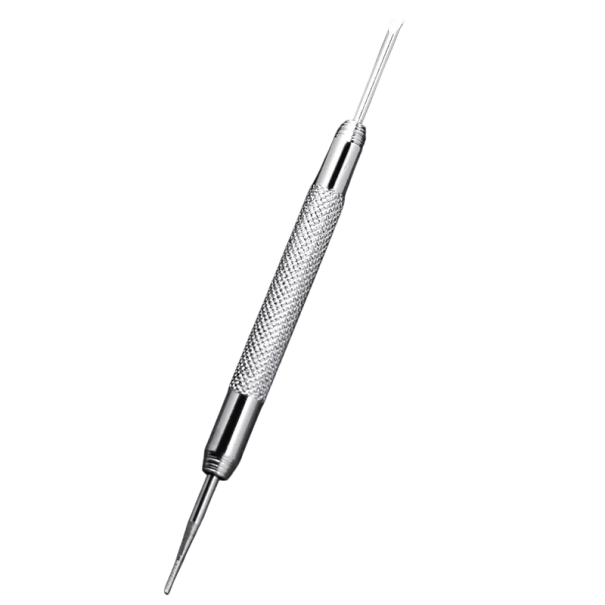 Outil en métal à double face pour retirer les goupilles des bracelets de montres avec une fourche et une pointe pour des ajustements précis 1