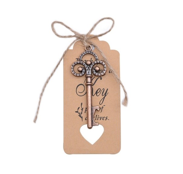 Ouvre-bouteille décoratif en forme de clé cuivre