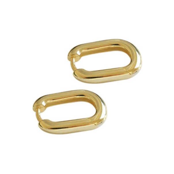 Ovale Damenohrringe golden