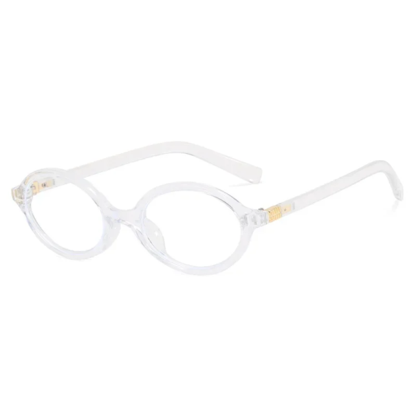 Ovale Kunststoffbrille mit Blaulichtfilter Elegante Brille für die Arbeit am Computer Augenschutz Beugt Augenermüdung vor Angenehmer Tragekomfort weiß