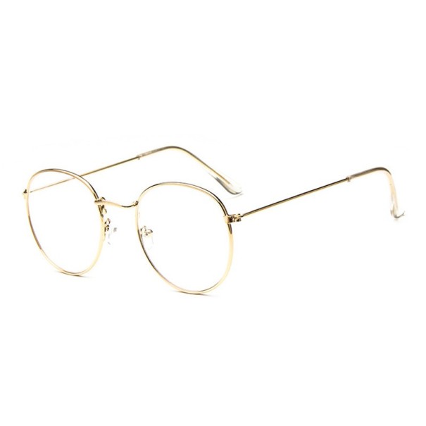 Ovale nicht dioptrische Retro-Brille golden