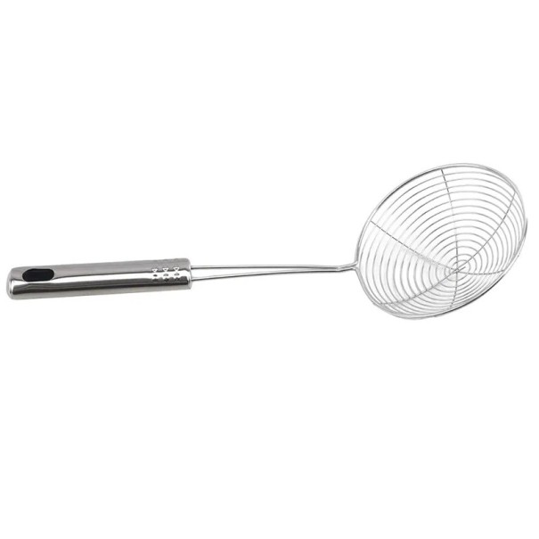 Ovaler Schaumlöffel aus Edelstahl, 31 x 11 cm, feinmaschiger Filter zum Braten, Ölsieb für Lebensmittel, Küchensieb zum Kochen und Backen 1