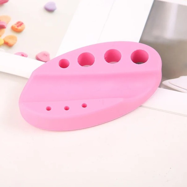 Ovális szilikon állvány pigmentekhez 10,6 × 6,1 × 2,4 cm Kelyhek és eszközök tartója kozmetikai sminkeléshez rózsaszín
