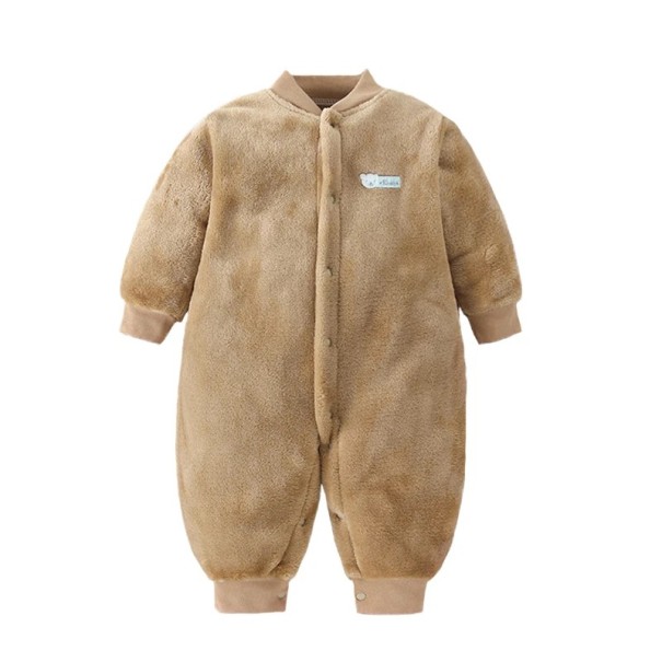 Overal de invierno y primavera para bebés Overal de franela de terciopelo marrón Ropa suave para niños y niñas de poliéster 0-3 meses Overal de invierno y primavera para bebés Overal de franela de terciopelo marrón Ropa suave para niños y niñas de poliéster 0-3 meses